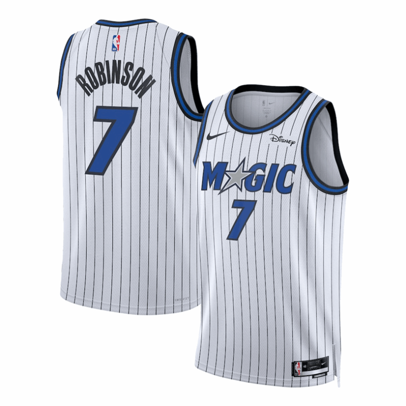 DUNK Sports High Quality Basketball Robinson #7 Orlando Magic Association Edition Fan Support Team Jersey - White