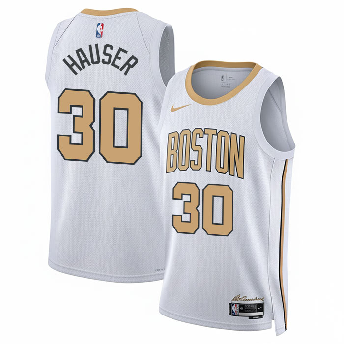 DUNK Sports High Quality Basketball Sam Hauser #30 Boston Celtics City Edition 2025-26 Fan Support Team Jersey - White