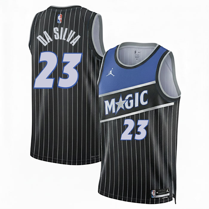 DUNK Sports High Quality Basketball Tristan da Silva #23 Orlando Magic Statement Edition Fan Support Team Jersey - Black