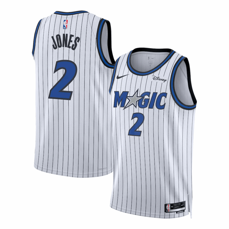 DUNK Sports High Quality Basketball Tyus Jones #2 Orlando Magic Association Edition Fan Support Team Jersey - White