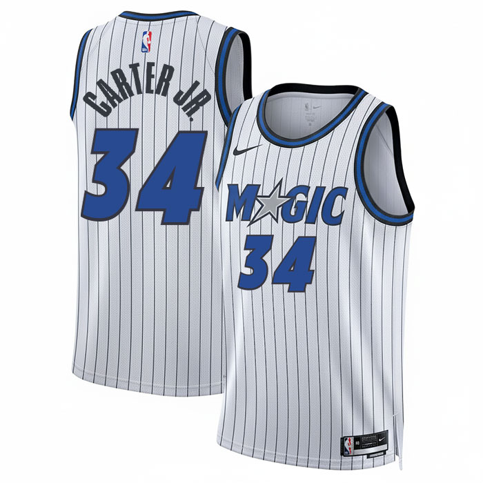 DUNK Sports High Quality Basketball Wendell Carter Jr. #34 Orlando Magic Association Edition Fan Support Team Jersey - White