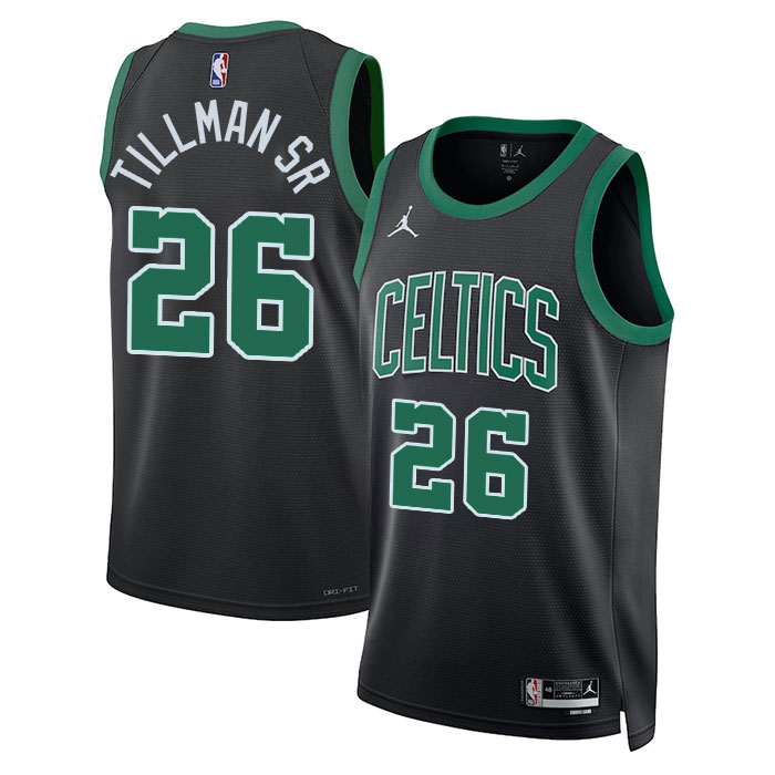 DUNK Sports High Quality Basketball Xavier Tillman Sr. #26 Boston Celtics Statement Edition Fan Support Team Jersey - Black