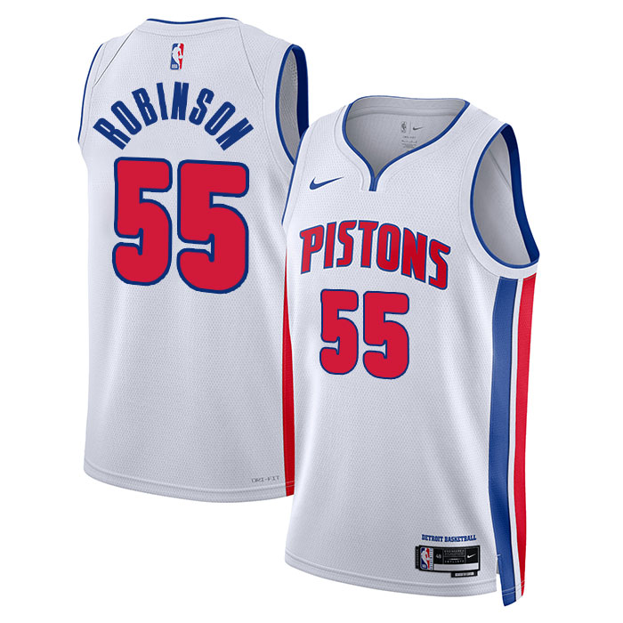 DUNK Sports High Quality Basketball Duncan Robinson #55 Detroit Pistons Association Edition Fan Support Team Jersey - White
