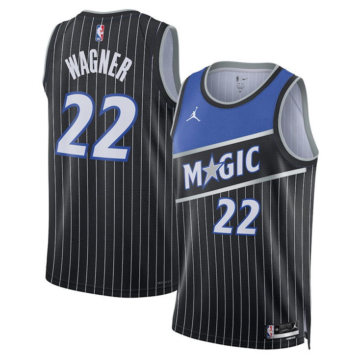 DUNK Sports High Quality Basketball Franz Wagner #22 Orlando Magic Statement Edition Fan Support Team Jersey - Black