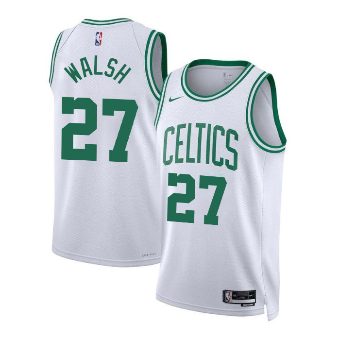 DUNK Sports High Quality Basketball Jordan Walsh #27 Boston Celtics Association Edition Fan Support Team Jersey - White