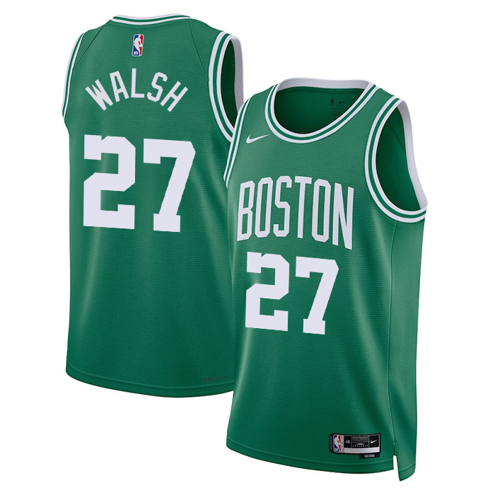 DUNK Sports High Quality Basketball Jordan Walsh #27 Boston Celtics Icon Edition Fan Support Team Jersey - Green