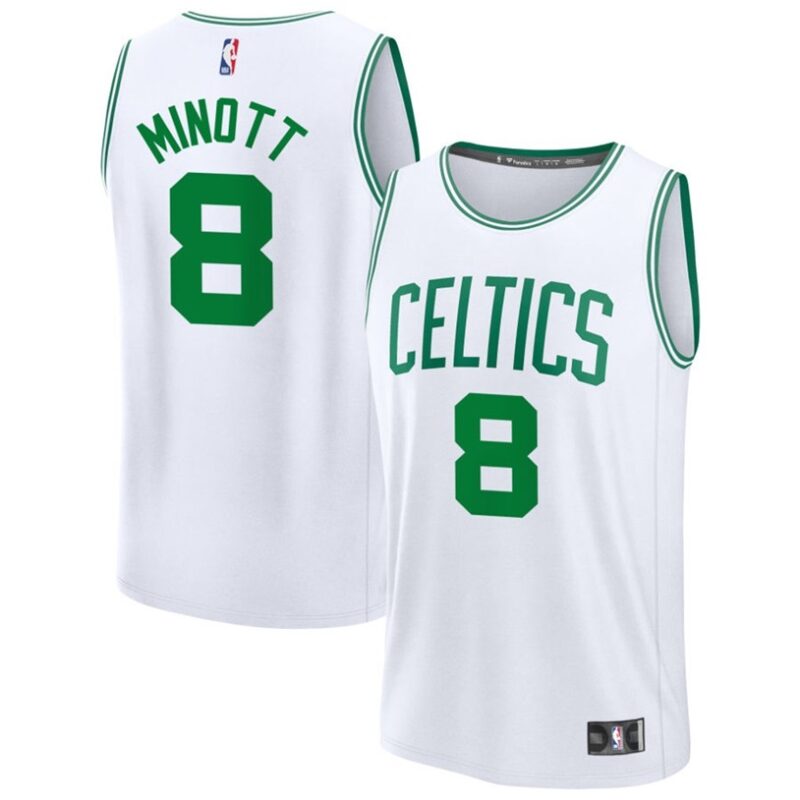 DUNK Sports High Quality Basketball Josh Minott #8 Boston Celtics Association Edition Fan Support Team Jersey - White