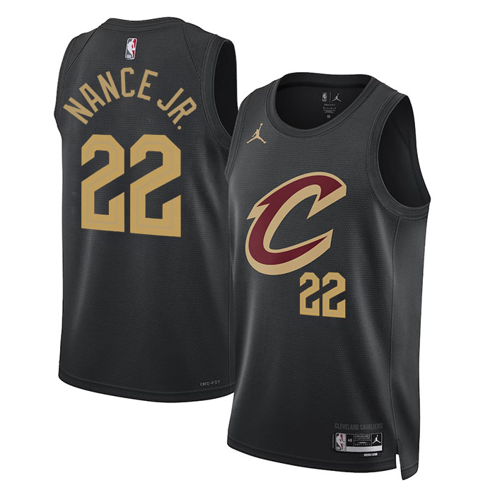 DUNK Sports High Quality Basketball Larry Nance Jr. #22 Cleveland Cavaliers Statement Edition Fan Support Team Jersey - Black