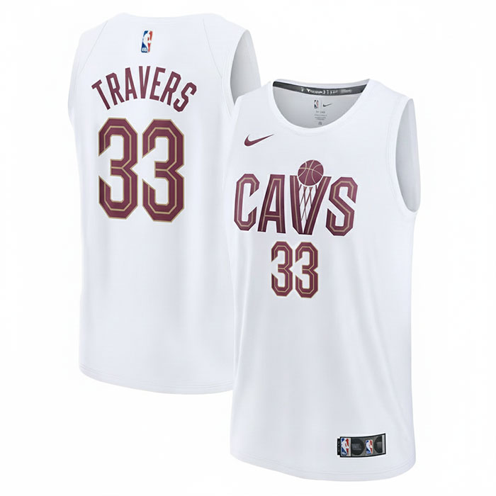 DUNK Sports High Quality Basketball Luke Travers #33 Cleveland Cavaliers Association Edition Fan Support Team Jersey - White