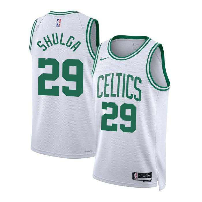 DUNK Sports High Quality Basketball Max Shulga #29 Boston Celtics Association Edition Fan Support Team Jersey - White