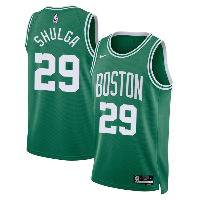 DUNK Sports High Quality Basketball Max Shulga #29 Boston Celtics Icon Edition Fan Support Team Jersey - Green