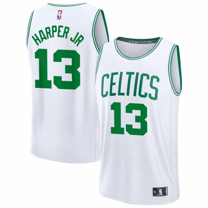 DUNK Sports High Quality Basketball Ron Harper Jr. #13 Boston Celtics Association Edition Fan Support Team Jersey - White