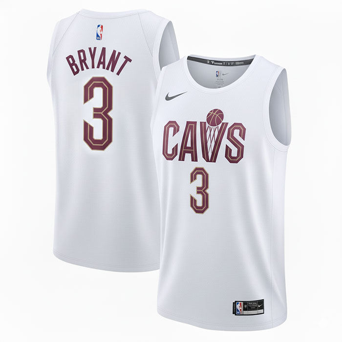 DUNK Sports High Quality Basketball Thomas Bryant #3 Cleveland Cavaliers Association Edition Fan Support Team Jersey - White