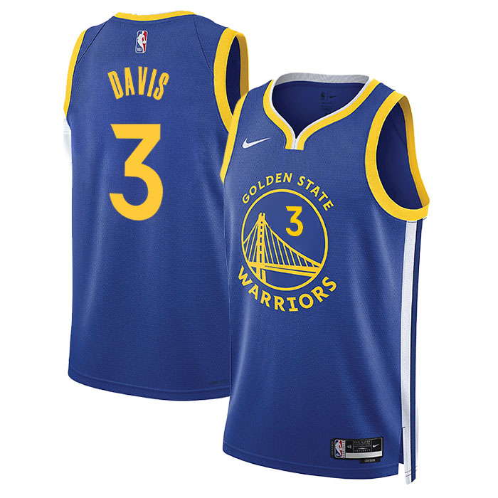DUNK Sports High Quality Basketball Anthony Davis #3 Golden State Warriors Icon Edition Fan Support Team Jersey - Royal