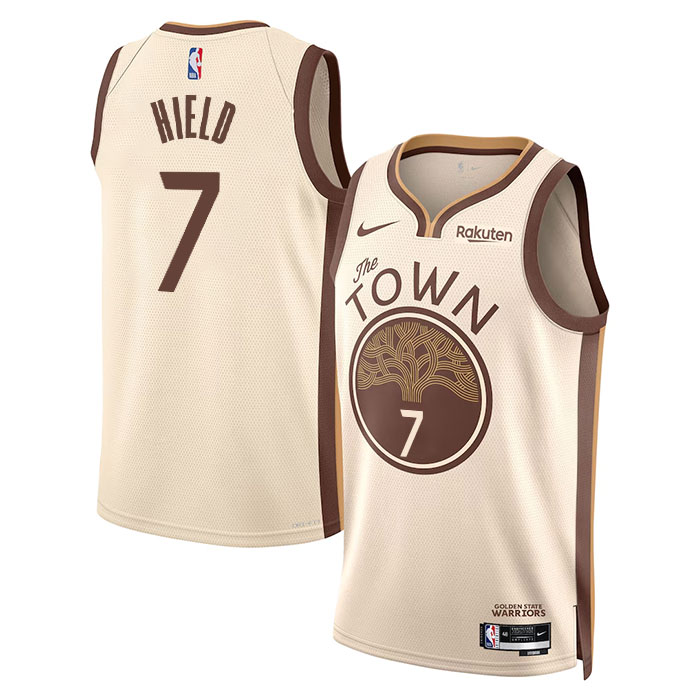 DUNK Sports High Quality Basketball Buddy Hield #7 Golden State Warriors City Edition 2025-26 Fan Support Team Jersey - Tan