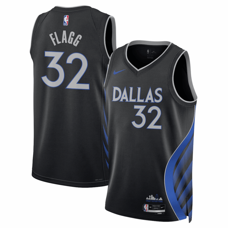 DUNK Sports High Quality Basketball Cooper Flagg #32 Dallas Mavericks City Edition 2025-26 Fan Support Team Jersey - Black