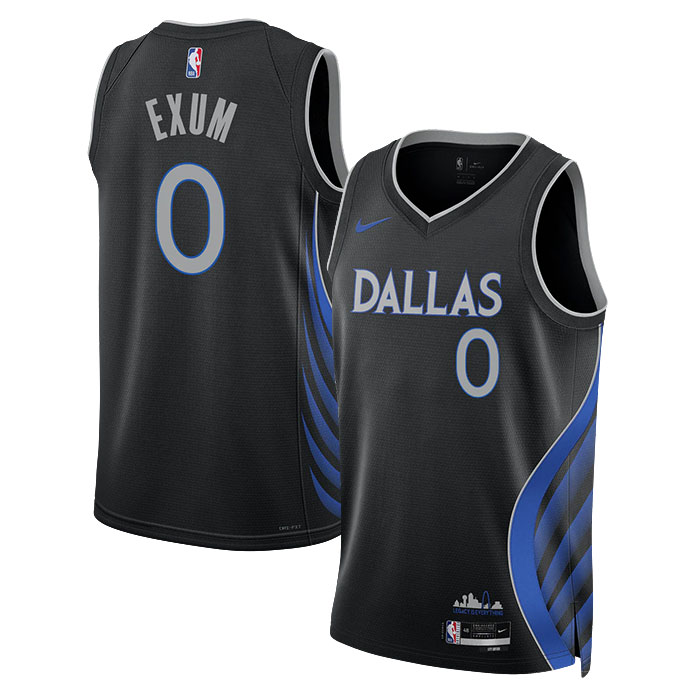 DUNK Sports High Quality Basketball Dante Exum #0 Dallas Mavericks City Edition 2025-26 Fan Support Team Jersey - Black