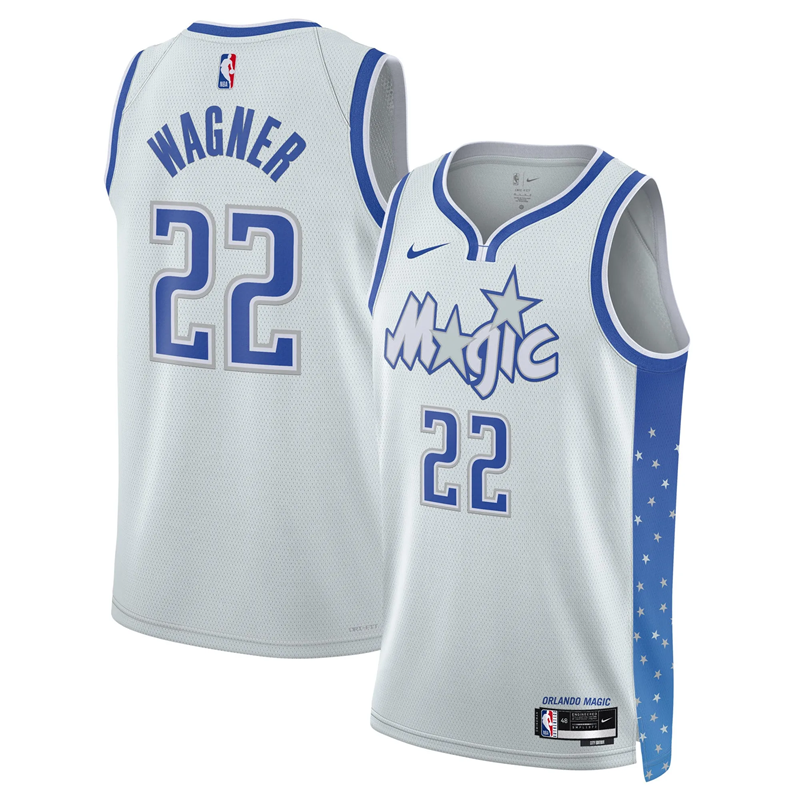DUNK Sports High Quality Basketball Franz Wagner #22 Orlando Magic City Edition 2025-26 Fan Support Team Jersey - Silver
