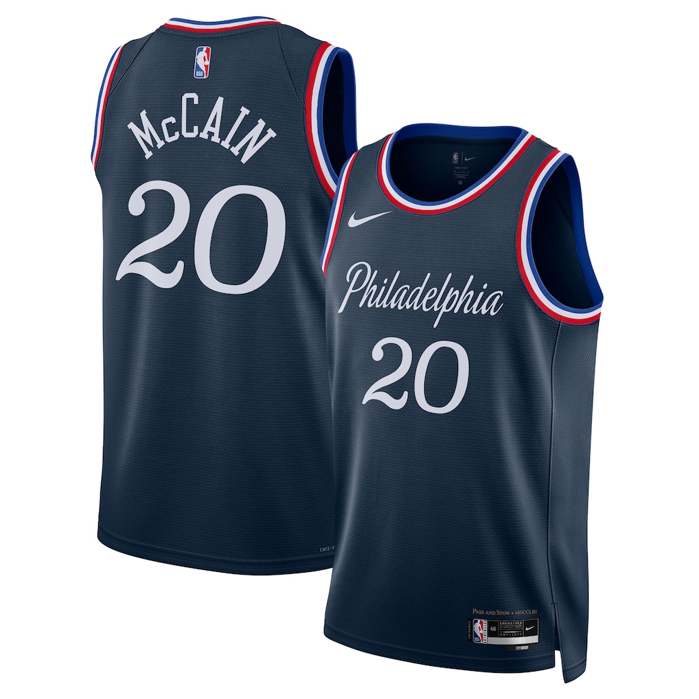 Basketball Jared McCain #20 Philadelphia 76ers City Edition 2025-26 Fan Support Team Jersey - Navy