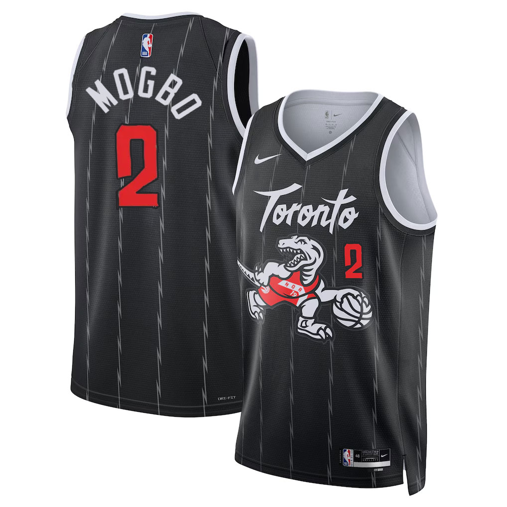 Basketball Jonathan Mogbo #2 Toronto Raptors City Edition 2025-26 Fan Support Team Jersey - Black