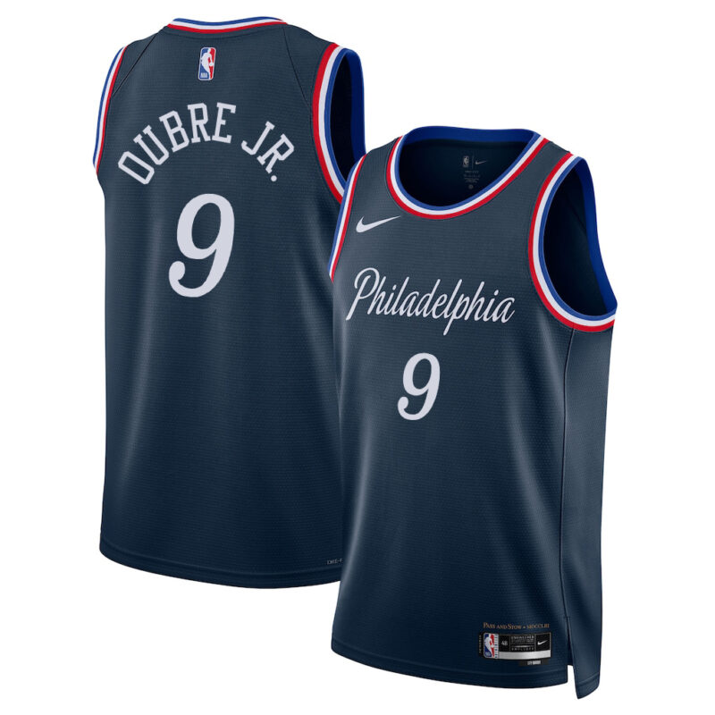 DUNK Sports High Quality Basketball Kelly Oubre Jr. #9 Philadelphia 76ers City Edition 2025-26 Fan Support Team Jersey - Navy