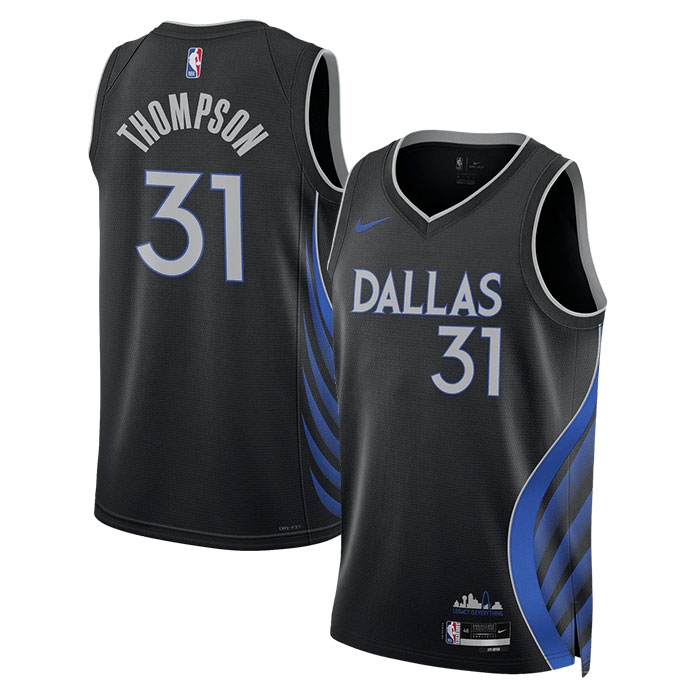DUNK Sports High Quality Basketball Klay Thompson #31 Mavericks City Edition 2025-26 Fan Support Team Jersey - Black