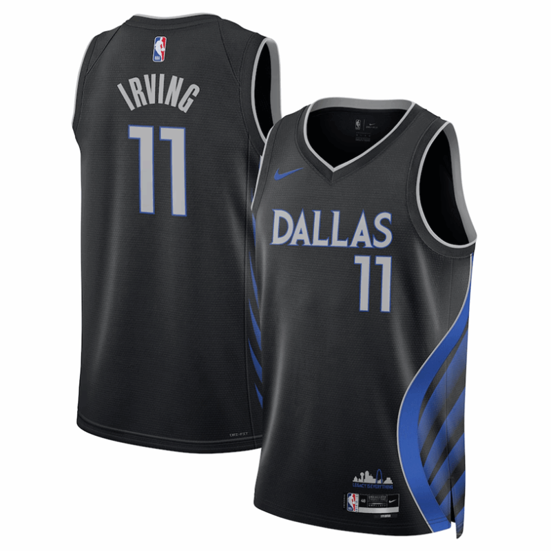 DUNK Sports High Quality Basketball Kyrie Irving #11 Dallas Mavericks City Edition 2025-26 Fan Support Team Jersey - Black