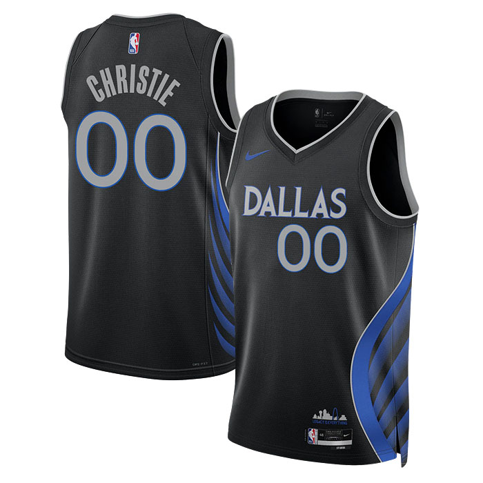 DUNK Sports High Quality Basketball Max Christie #00 Dallas Mavericks City Edition 2025-26 Fan Support Team Jersey - Black